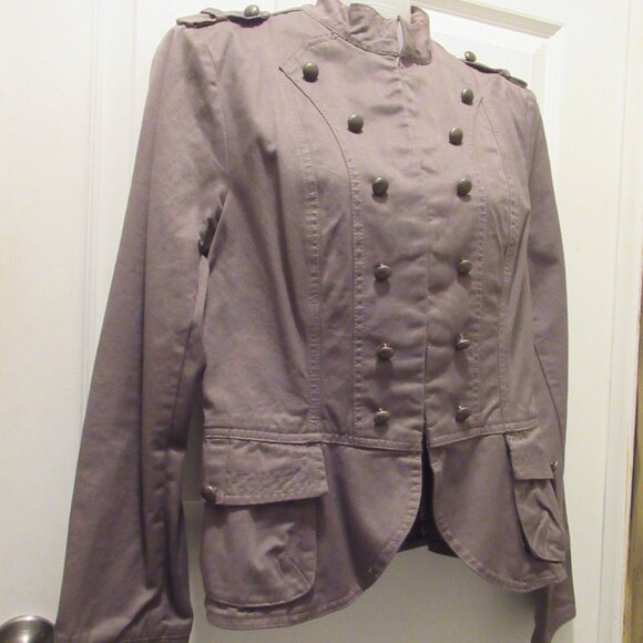Military Style Jacket Size 8 Womens, Divided by H&M, Mandarin Collar - Picture 6 of 16